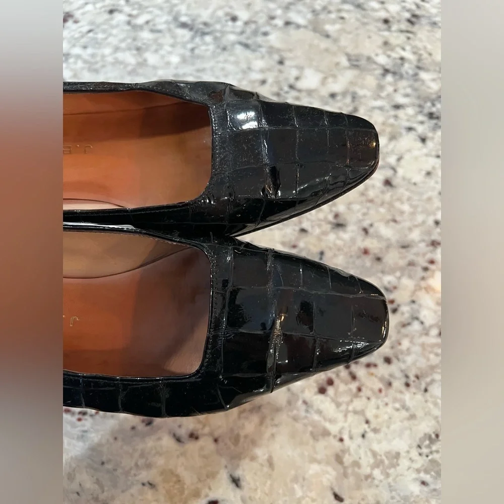 JB Martin Black Patent Leather Square Toe Heel 1.75”‎ Size US 6 UK 4